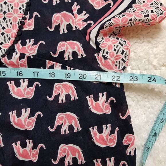 Crown & Ivy Navy + Pink Elephant Top PXL - Picture 6 of 7